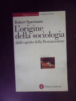 origine della sociologia dallo spirito della restaurazione