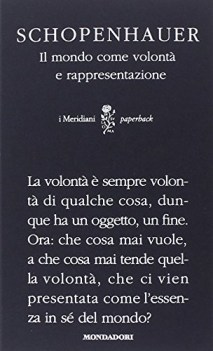 mondo come volont e rappresentazione